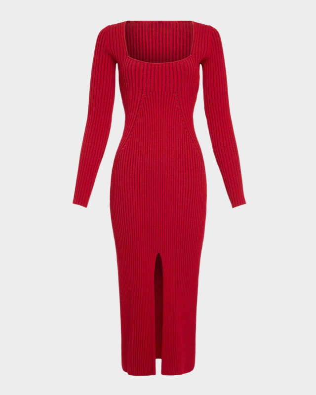 Logan Ribbed Midi Dress